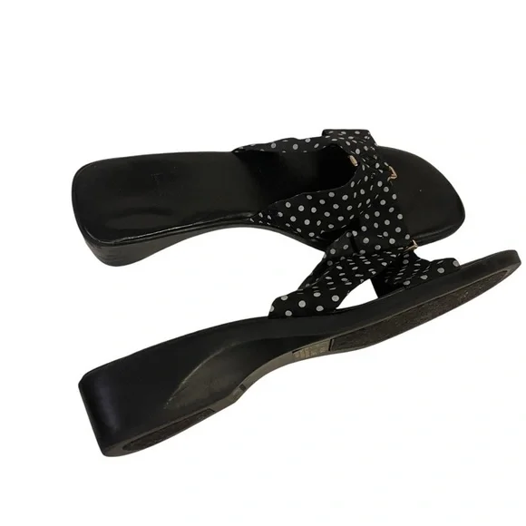 Women’s JENNY BUCHANAN Claire Black White Polka Dot Sandals Slip On Shoes - Picture 5 of 10